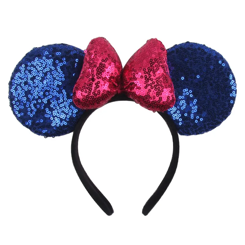 Vergnügungspark Mickey Stirnband, Minnie 3D Pailletten, Schleifenstirnband, Mickey Mouse Pailletten-Stirnband – Detail 3