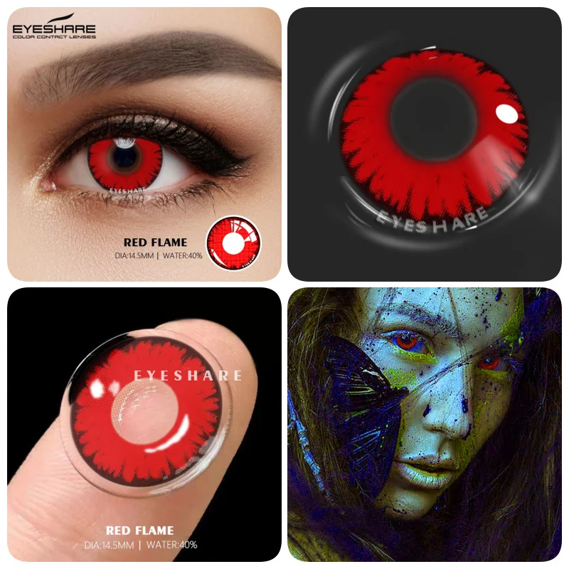 EYESHARE 1Pair Colored Contact Lenses for Eyes Cosplay Contact Lenses Blue Lenses Halloween Lens Cosmetics Pupils Eye Color Lens