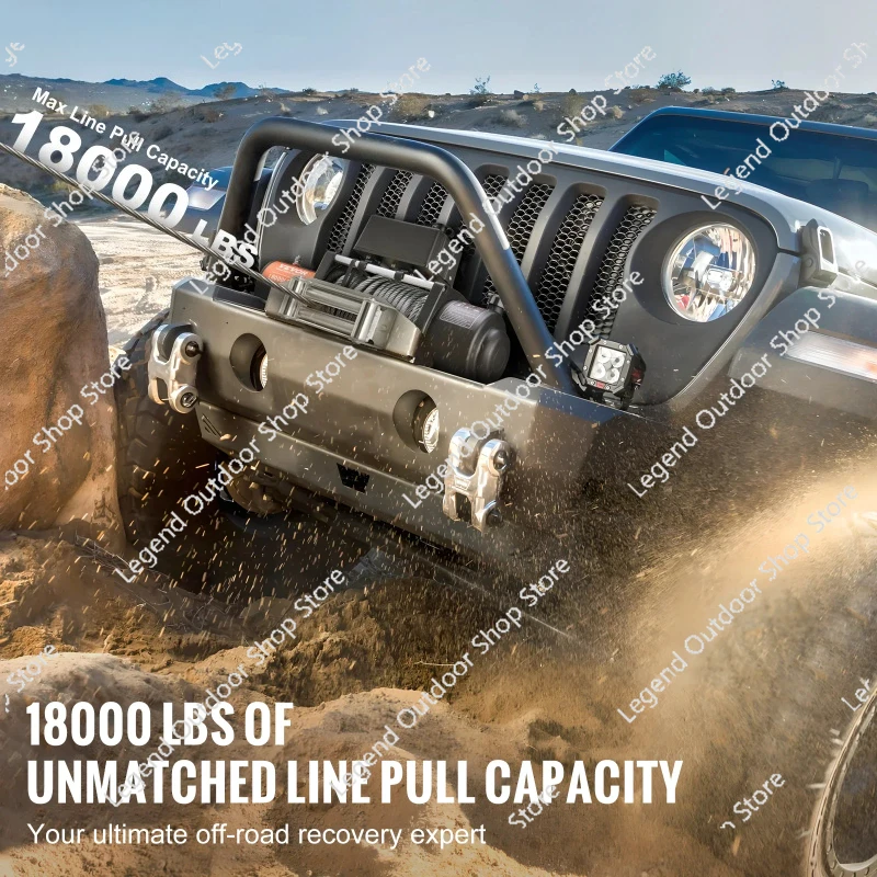 

18000lbs Electric Winch Car Truck Steel Cable Winch with 85ft Wire Rope Wireless Remote Control for Towing Off-Road SUV