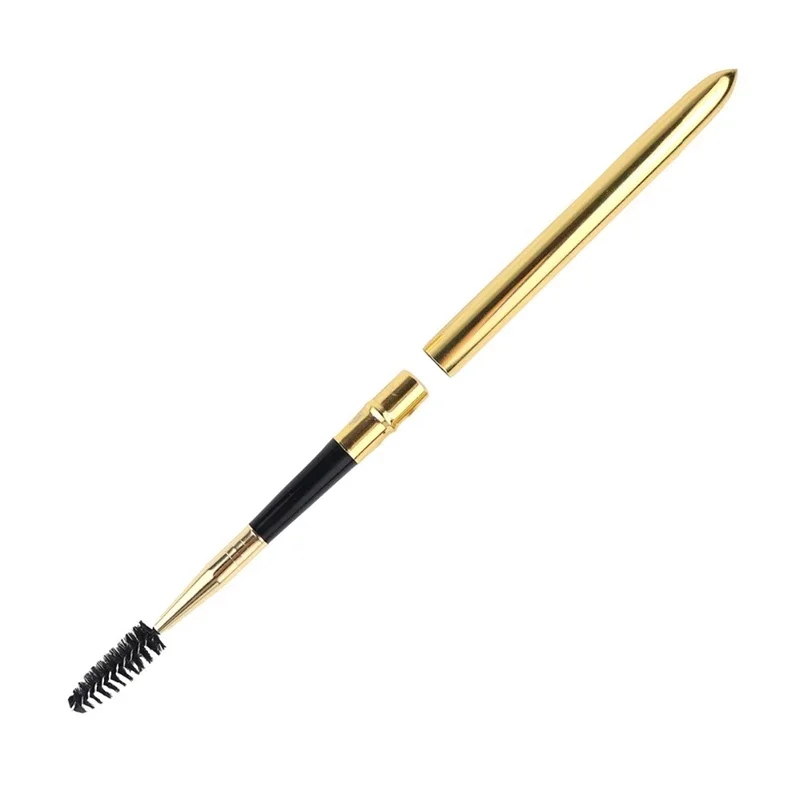 Intrekbare Gold Wimper Make-Up Borstel Draagbare Mascara Spiraal Wand Applicator Spooler Draagbare Wimpers Extension Cosmetische Tool