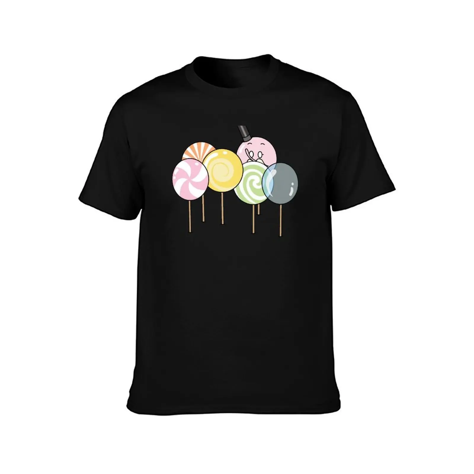 lolli-pops T-Shirt, Summer Casual Cotton Tee, Oversized Streetwear Tops, Vintage Graphic Print, Loose Fit Short Sleeve