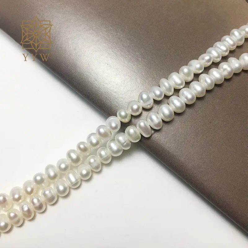 White 4.5mm Oval Shape Cultured Potato Freshwater Pearl Beads Sold Per Approx 14.17 Inch Strand For Women Men Jewelry Making