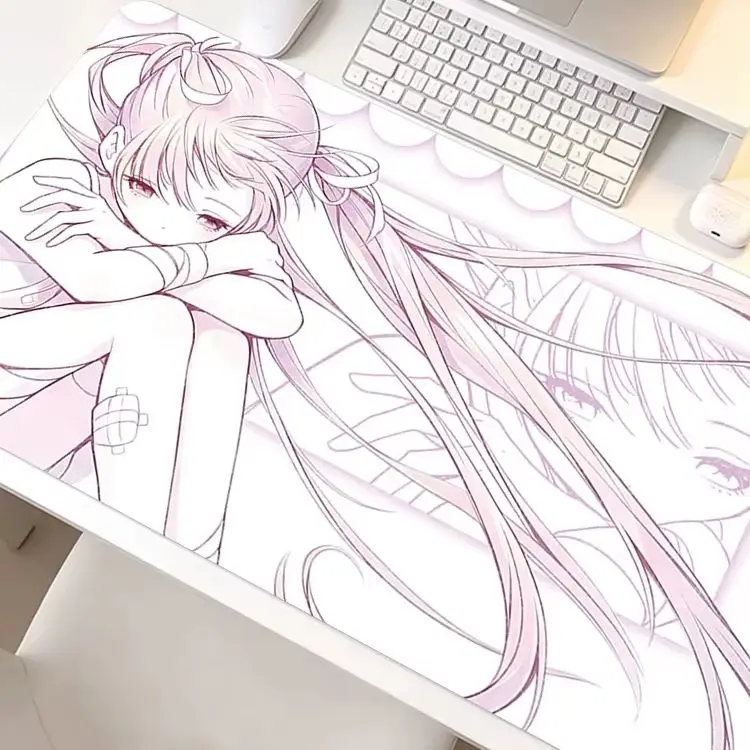 Korea Ins Anime Cute Girl Kawaii Leather Y2K Mouse Pads Desk Mat For Office Gaming Waterproof Nonslip Computer Pad Keyboard Pads