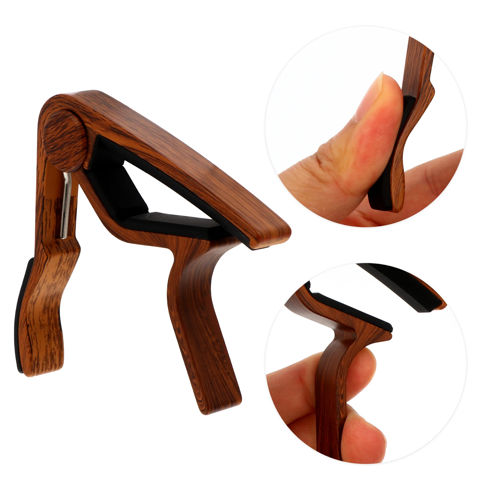 

Aluminium Alloy Wood Grain Brown Clip Capo for Ukulele Electric Tuner Guitar Parts Accessories Musical Instruments Folk Guitar