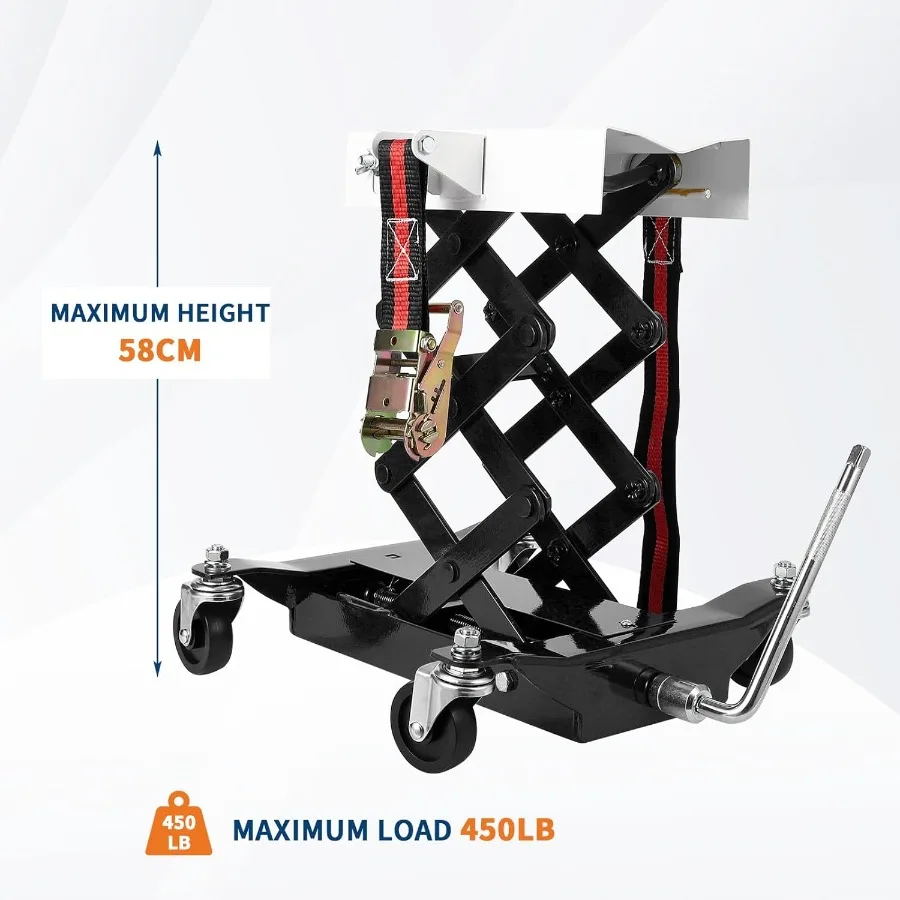 مقبس نقل منخفض بسعة 450 رطل مع أشرطة أمان لإصلاح السيارات شديدة التحمل 723 في نطاق الرفع مع معرف تصميم 4 عجلات #6