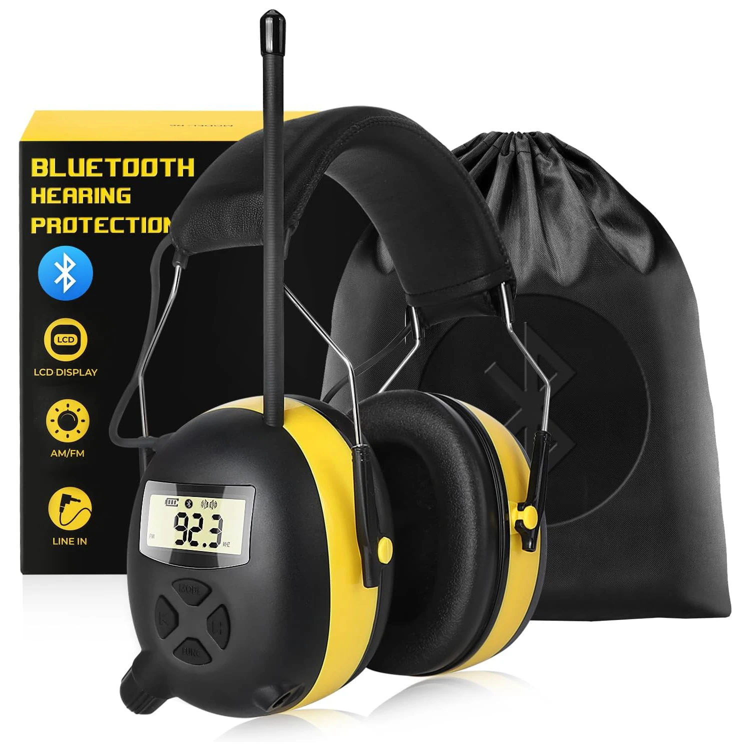 NEU Verbesserte Bluetooth 5.4 Gehörschutzkopfhörer mit UKW-Radio 30 dB NRR Sicherheits-Ohrenschützer