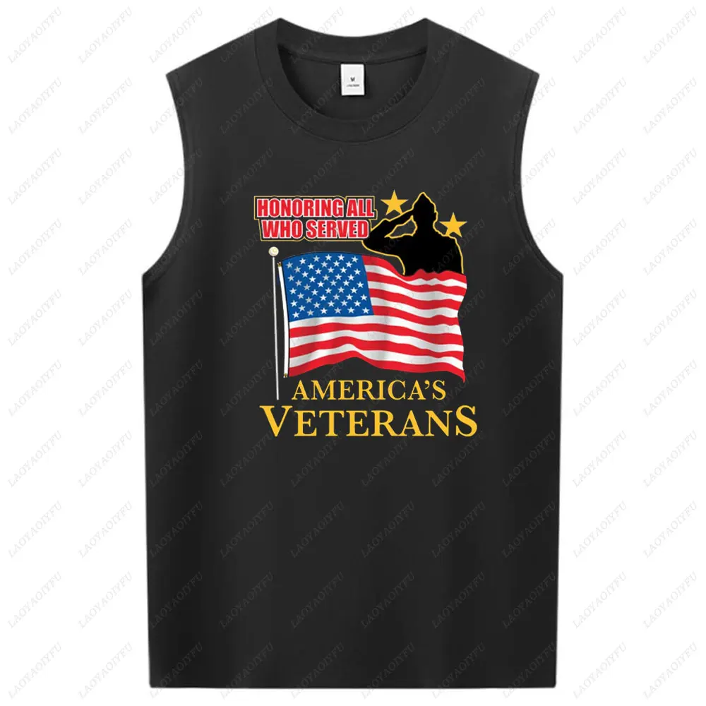 

2025 American Veterans T-shirt Mens Tank Top Sleeveless Muscle Tee Summer Fashion Cotton Tank Tops Men Mens Clothing