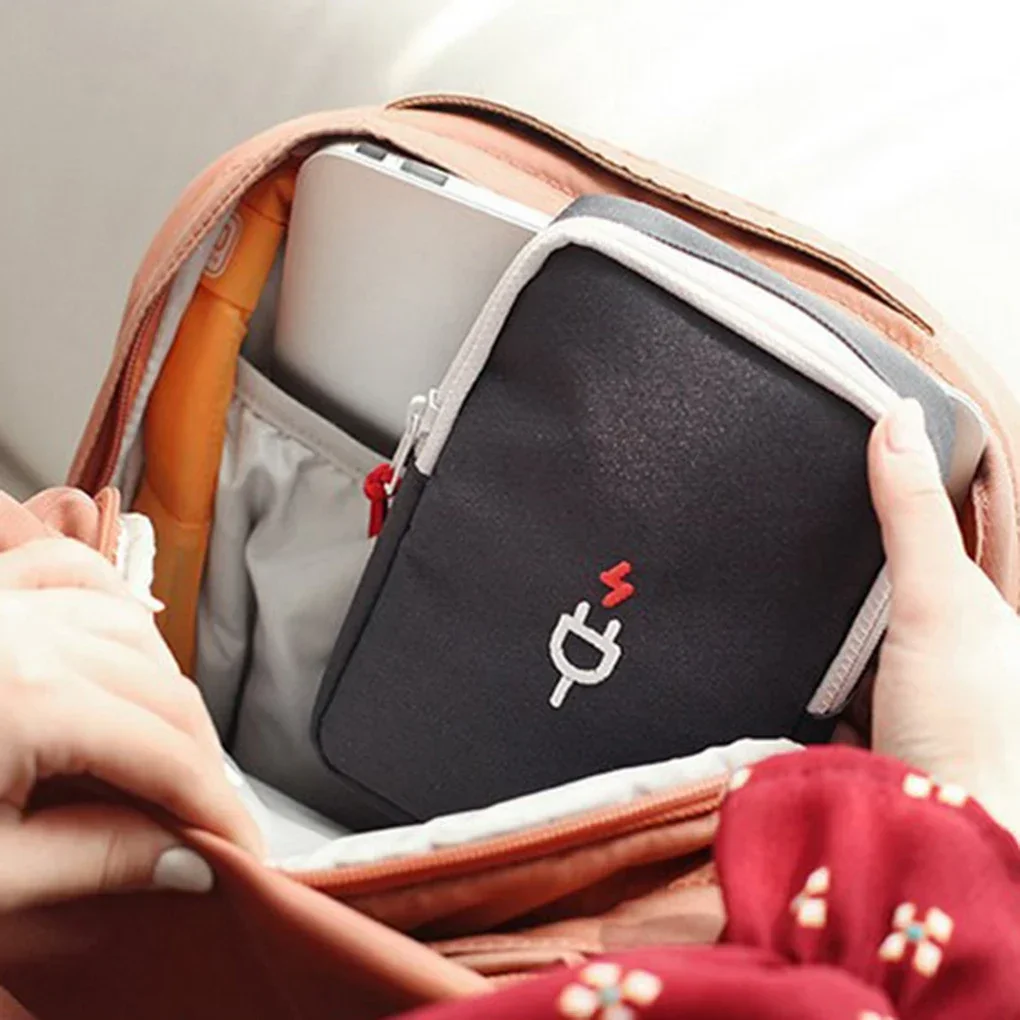 Portable electronic accessory storage bag mini small bag travel storage assistant, storage bag USB mobile power bag