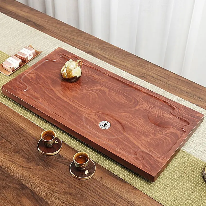 Luxury Large Tray Rectangular Wooden Chaban Bubble Gongfu Solid Wood Tea Tray Chinese Bandeja Decorativa Office Accessories