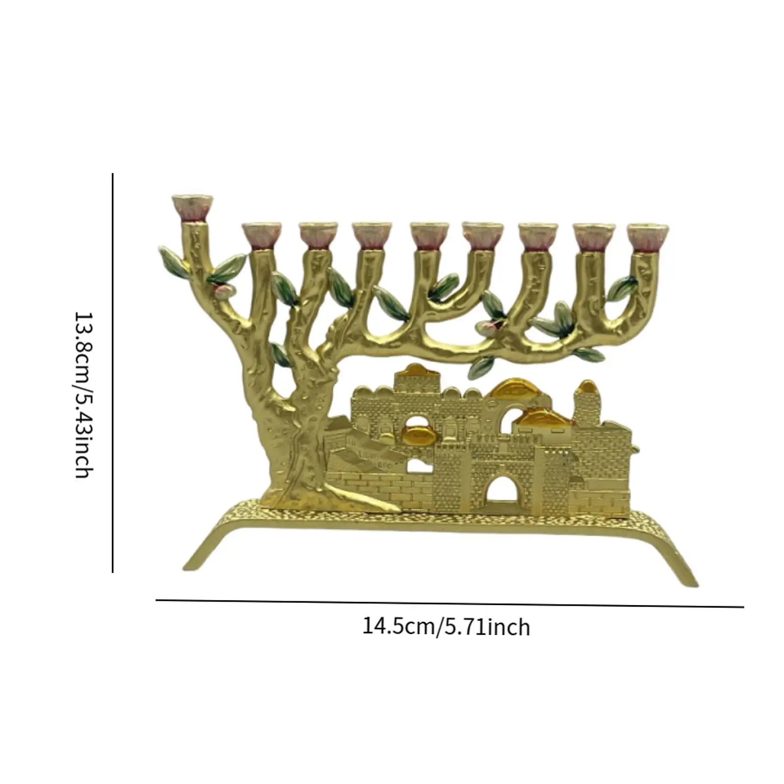 9 Branch Candle Stick Holder Menorah Decoration Decorative Candle Stand for Festival Desktop Candelabra Wedding Celebration