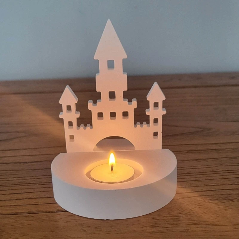 Snow House Holder Silicone Molds Castle House Candlesticks Castings Molds