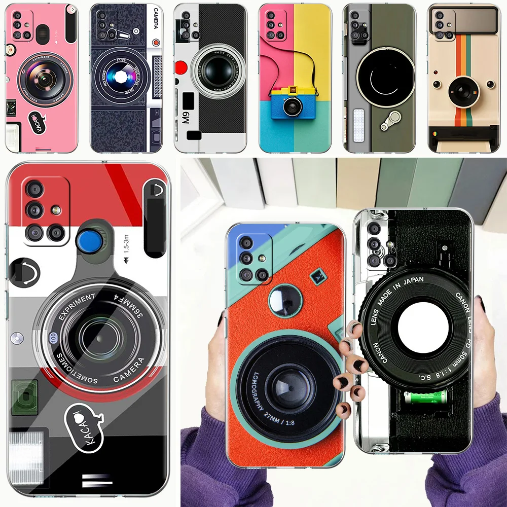 Case For Samsung A15 A13 A35 A55 A51 A71 A41 A31 A21S A03S A05 A17 A23 A25 A33 A53 A73 5G A07 4G Cover Retro Camera Vintage