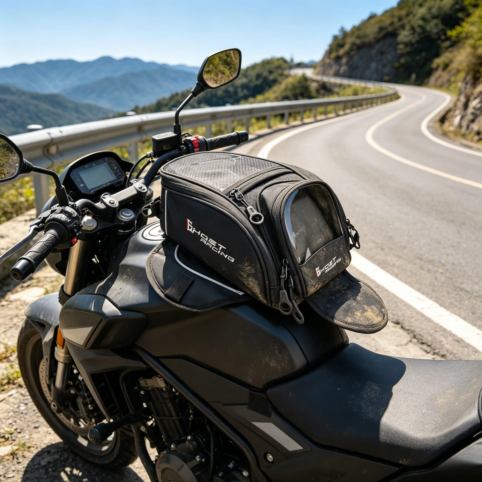 Waterproof Touch‑Screen Navigation Motorcycle Tank Bag, Locomotive Off‑Road Travel Storage Pack, Removable Shoulder Bag Knight
