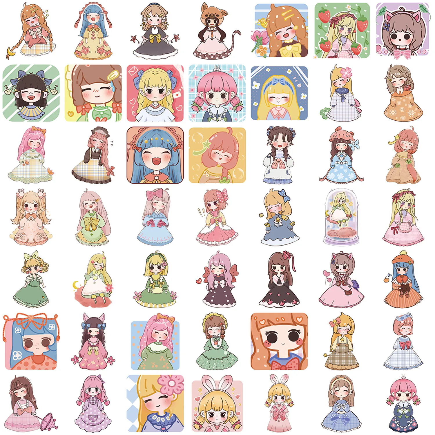 50pcs Princess Stickers suitablefor Notebook computer Luggage  Refrigerator skate boards phone cases sticker