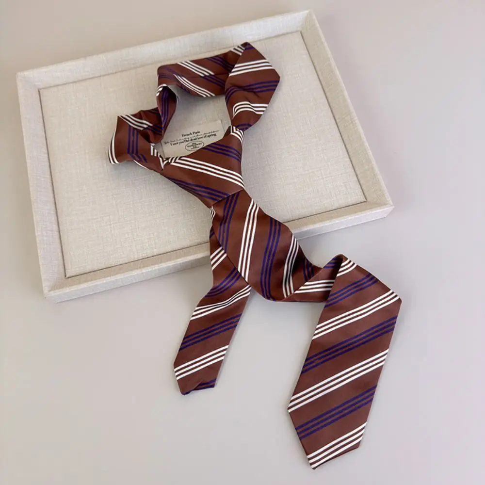 Casual Korean Striped Tie Stripe Printed Shirt Tie Decoration College Style Y2K JK Uniform Necktie Uniform Suit