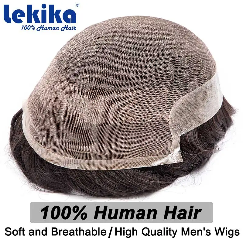 Toupee For Men OCT Bleach Knots Men's Wig Lace With Pu Male Hair Prosthesis Lace Front Exhaust Hair System Wig Man