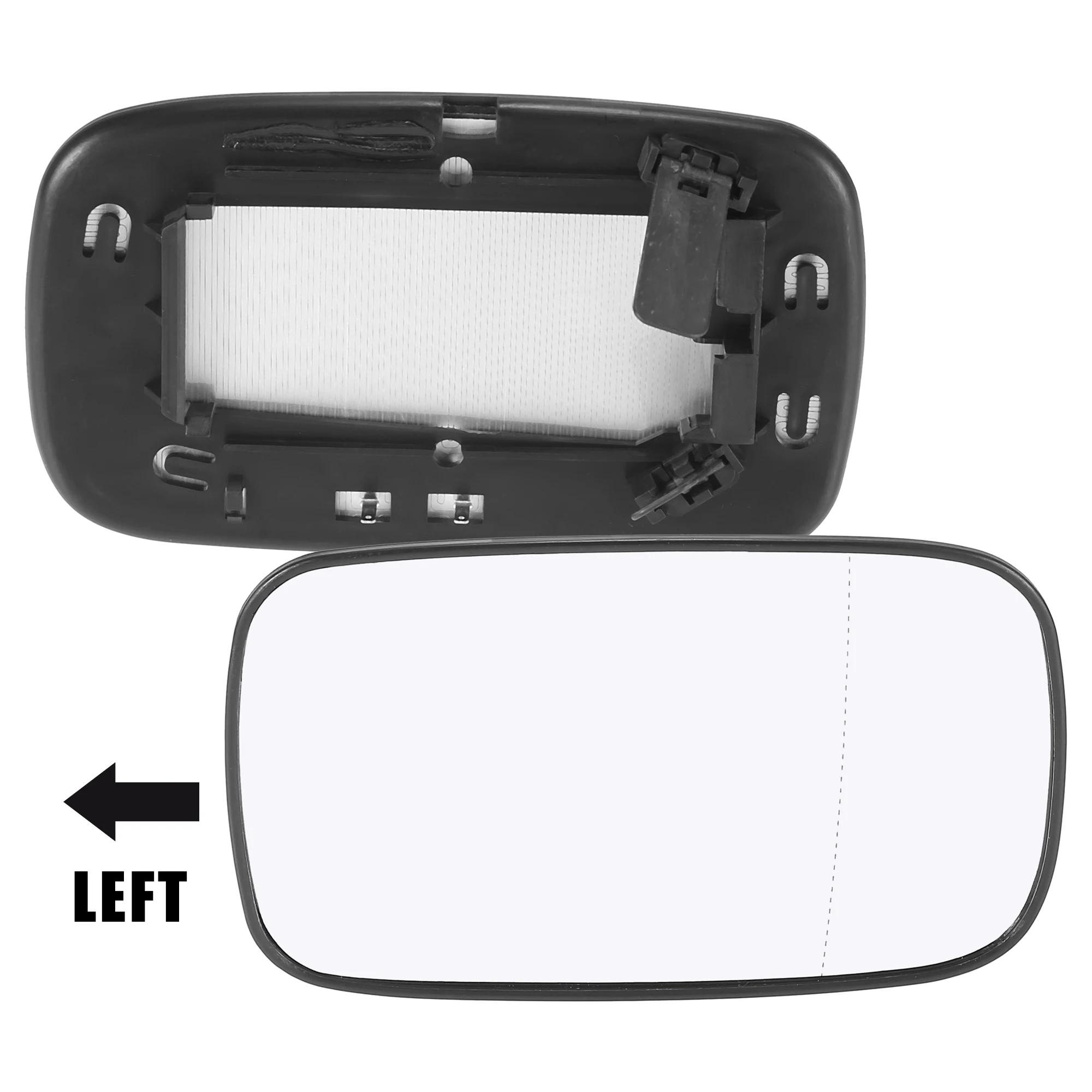 Uxcell Car Left Driver Side Heated Mirror Glass W/ Backing Plate for Volvo C70 2006-07