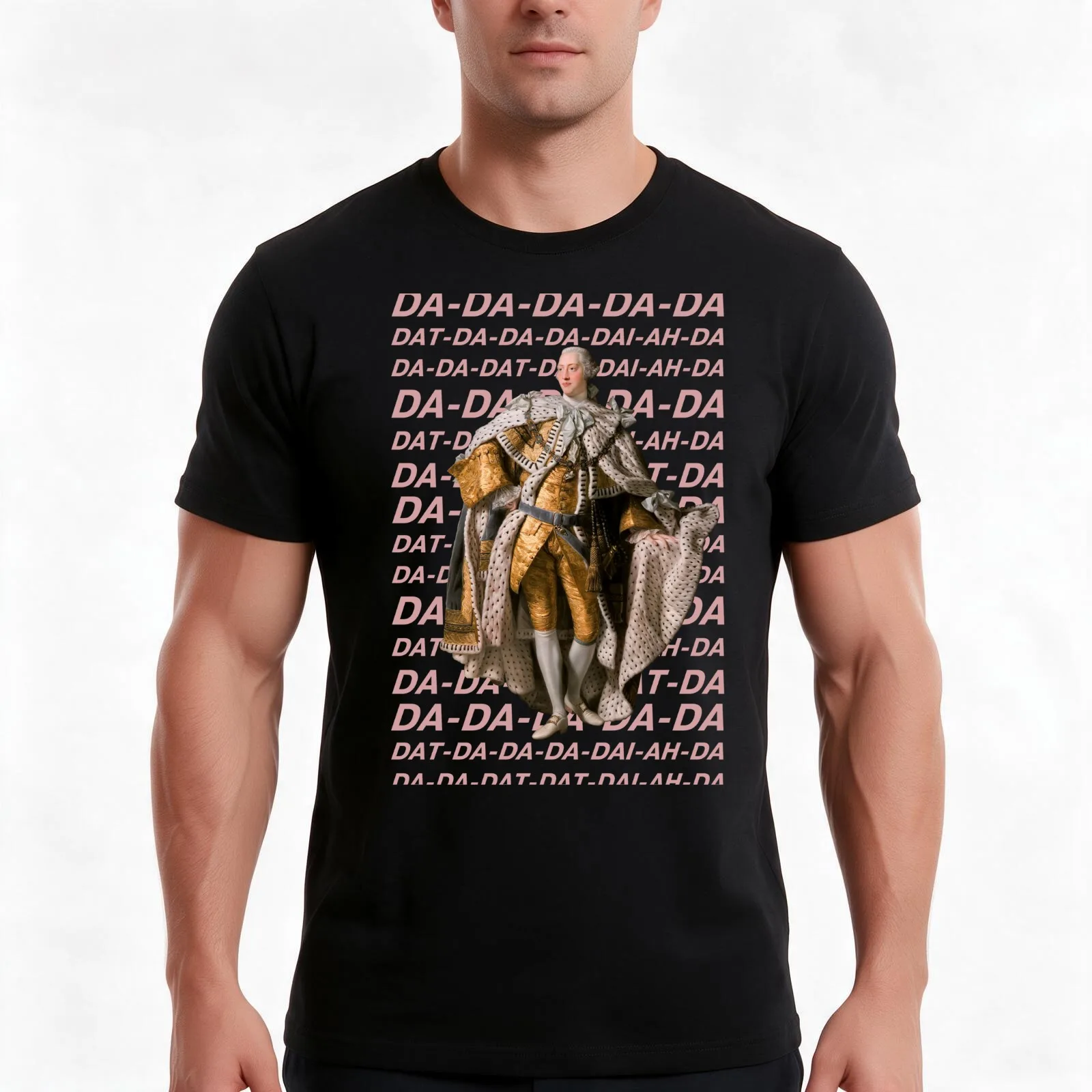 Hamilton: King George III DA DA DA (pink text) T-Shirt Summer Casual Cotton Tee Oversized Streetwear Tops Unisex Men Women