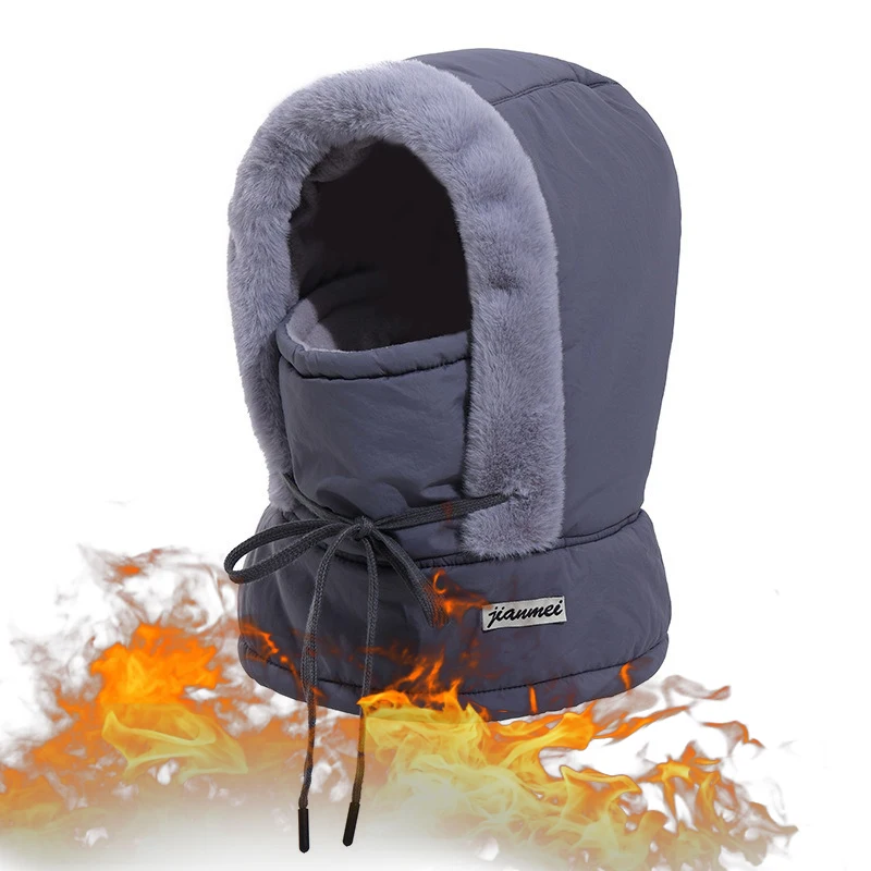 L●Mirror Unisex Winter Warm Hat, Thick Velvet Lining Ear Protection Beanie, Cold‑Resistant Cap for Autumn Winter Cycling Outdoor