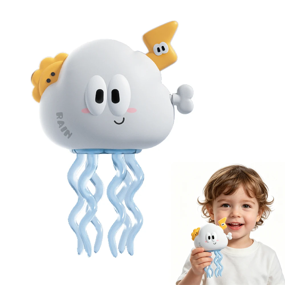 Juguete de nube de cuerda con diseño blanco y gris, juguete de mecanismo de relojería móvil y bailarín para niños de 3+ años, se puede jugar de pie y boca abajo, regalo para fiestas y cumpleaños