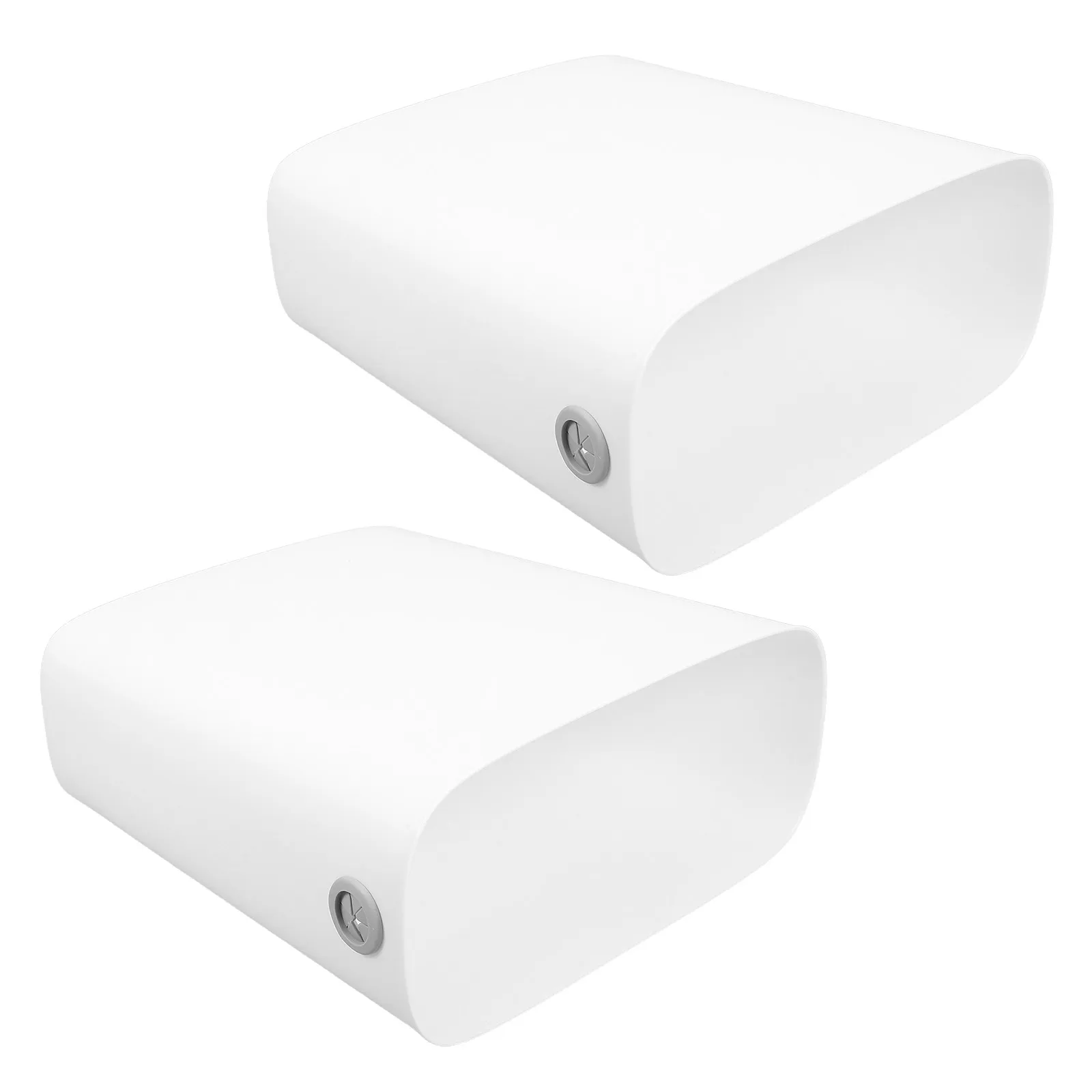 

2Pcs Slim White Trash Can Narrow Plastic Waste Basket for Bathroom Kitchen Office Under Sink Storage Space Modern Minimalist