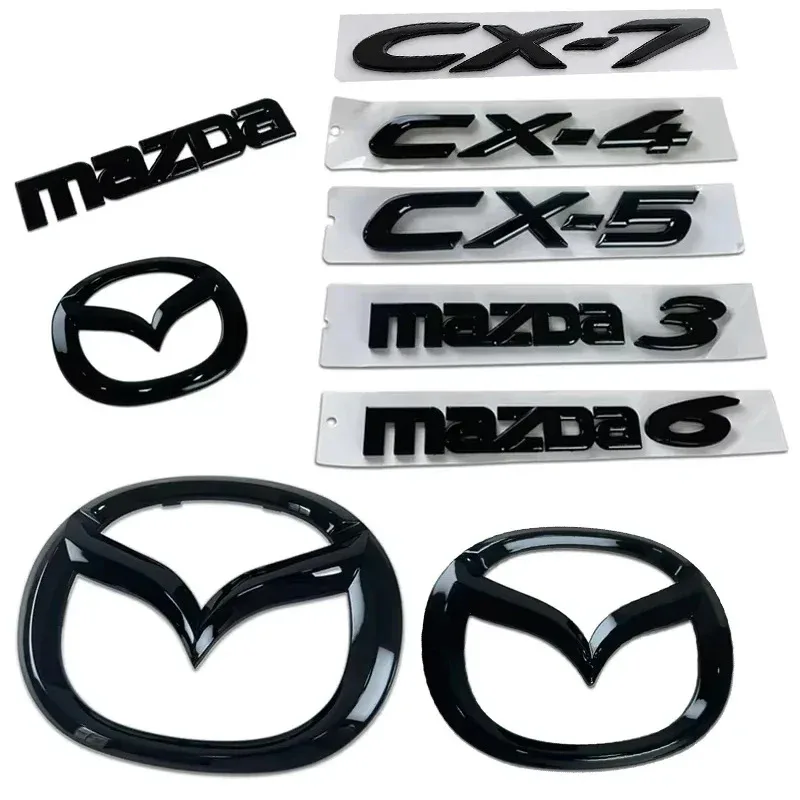 

Пластиковая эмблема на передний багажник автомобиля для Mazda 3 5 6 CX-4 CX-5 CX-7, значок на руль, 3D замененная наклейка, украшение для заднего ремонта