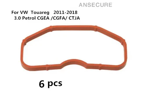 6 Pcs Original 3.0  Petrol Engine Lower Intake Manifold Seal Gasket For VW Touareg  3.0  2010-2018   079129717B  079 129 717 B