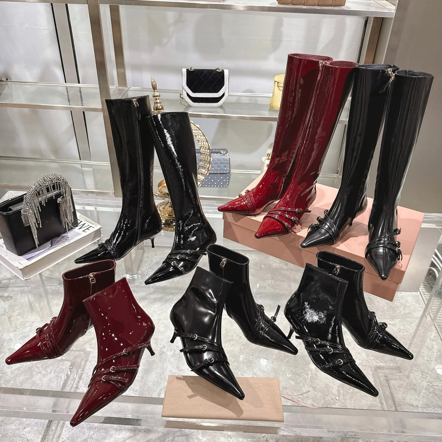 

2025 Autumn New Genuine Leather Pointed Toe Thin Mid-Heel Long Boots Fashionable Versatile Comfortable Elegant Side Zipper Women's Boots