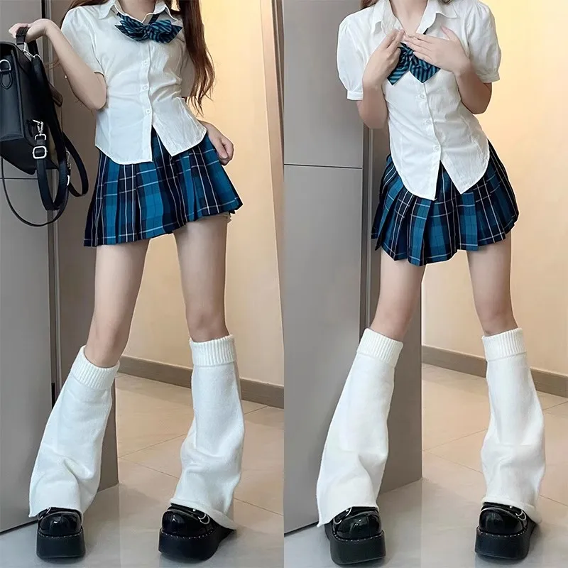 

Lolita Y2K Socks Cute Flared Knitted Long Warmers Foot Cover White Arm Warmer Leg Kawai Jk Autumn Calf Gaiters Sweet Legwarmers