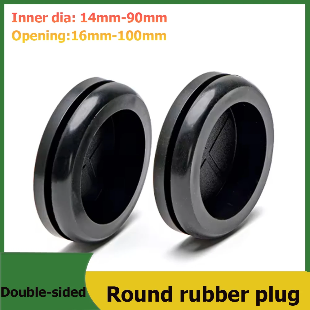 Waterproof Double Sided Rubber Cable Grommet Insulation Dust Seal Rubber Coil Opening Hole 16-100mm Rubber Wire Grommets Protect
