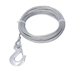 Stainless Steel Galvanized Winch Wire Rope 4mmx12m Cable - 2000LBS Strength, Replacement for Winch