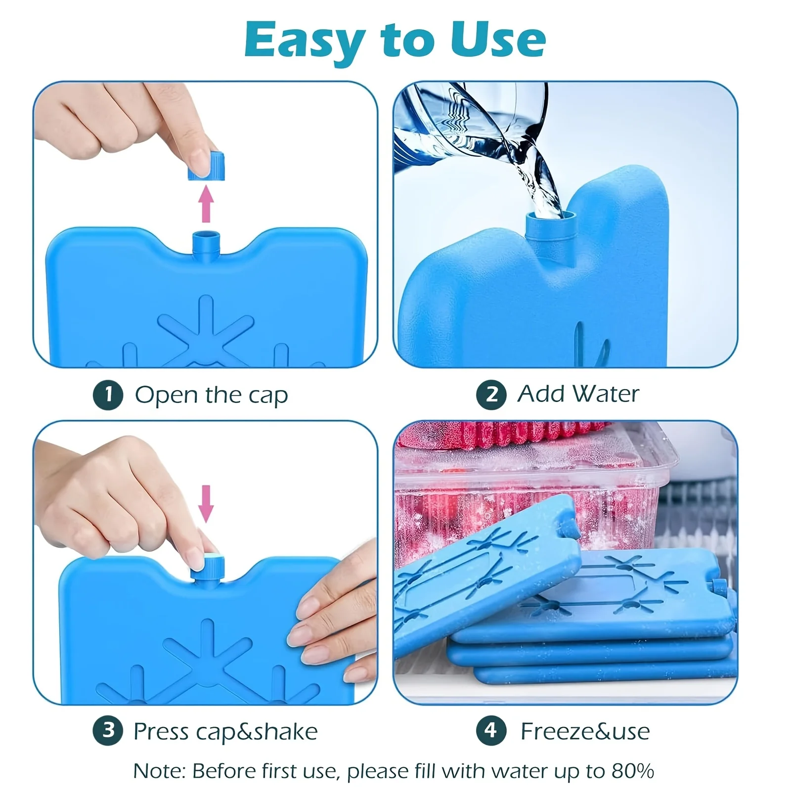 2/4 Small Ice Packs and Ice Boxes, Portable Ice Crystal Box, Bringing Coolness to Your Sweltering Summer, Water-Filled Ice Packs