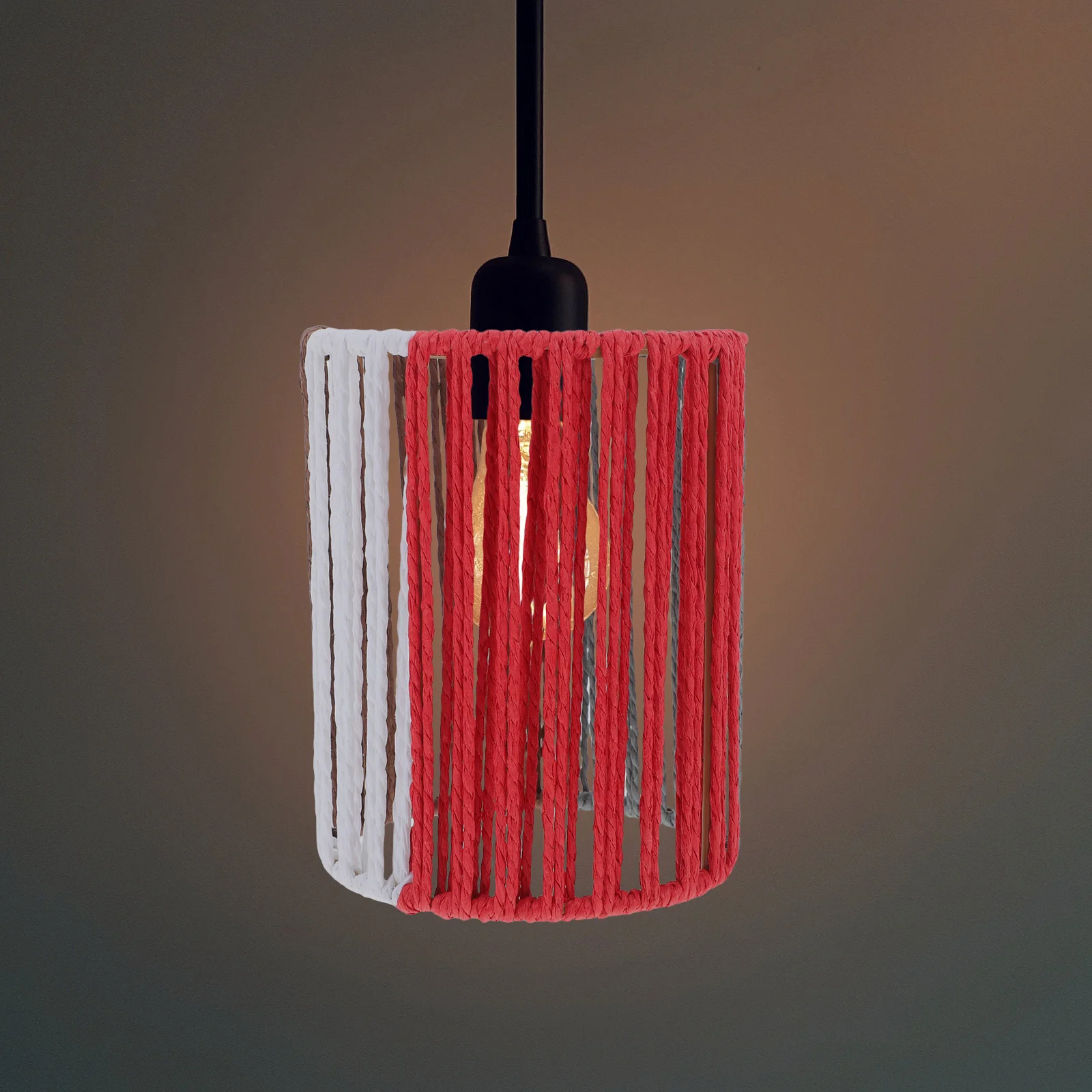 

Charming Woven Lampshade Small Boho Cylinder Paper Rope Light Cover For E27 Pendant Floor Wall Sconces Fixture Decorative
