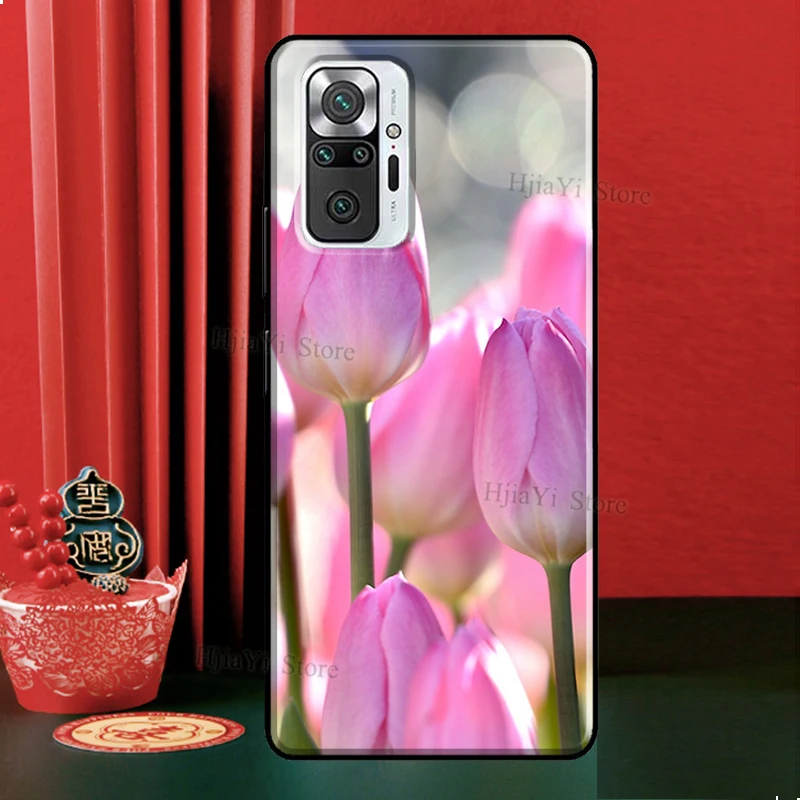 Tulips Flower Case For Xiaomi Redmi Note 12 Pro 11 9 8 10 Pro 9S 10S 11S 12S Redmi 12C 9C 10A 10C Cover image 3