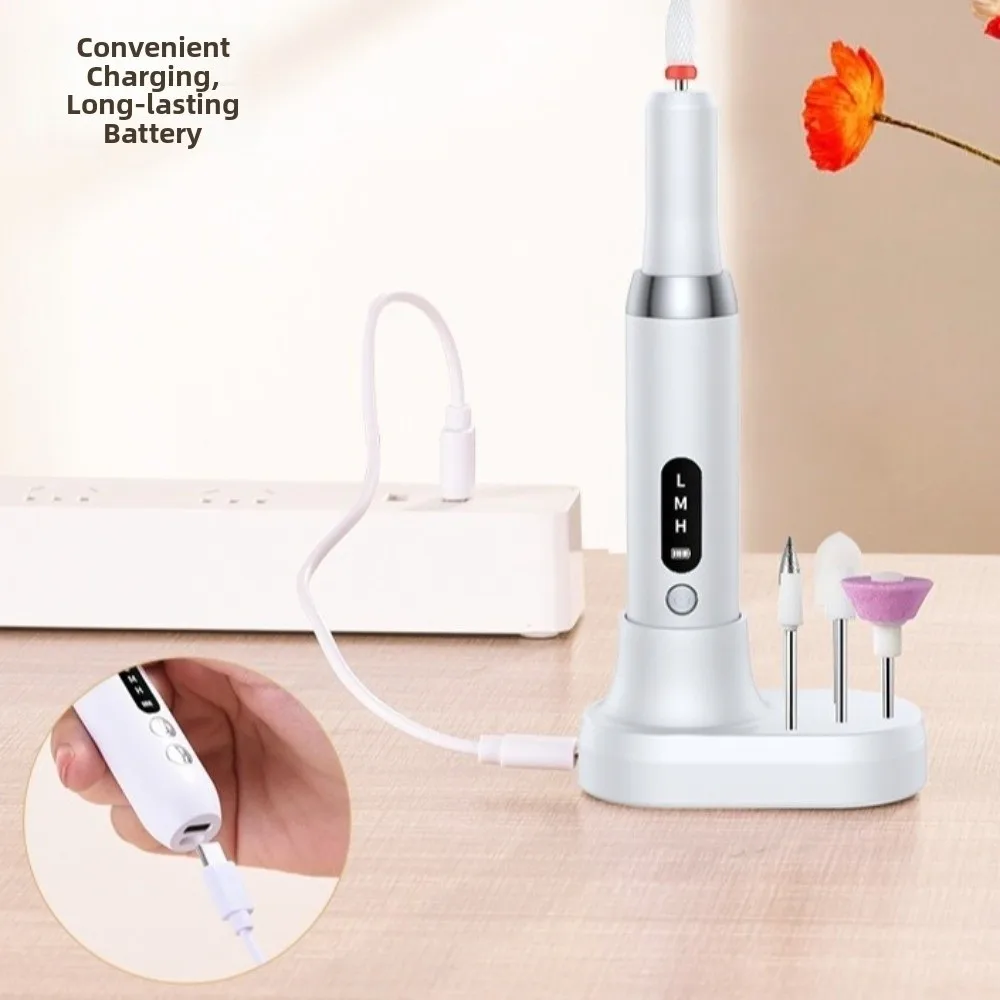 

Rechargeable Electric Nail Polisher Dead Skin Removal Low Noise Manicure Machine Included Drill Bits Sanding File Pen Nail Salon