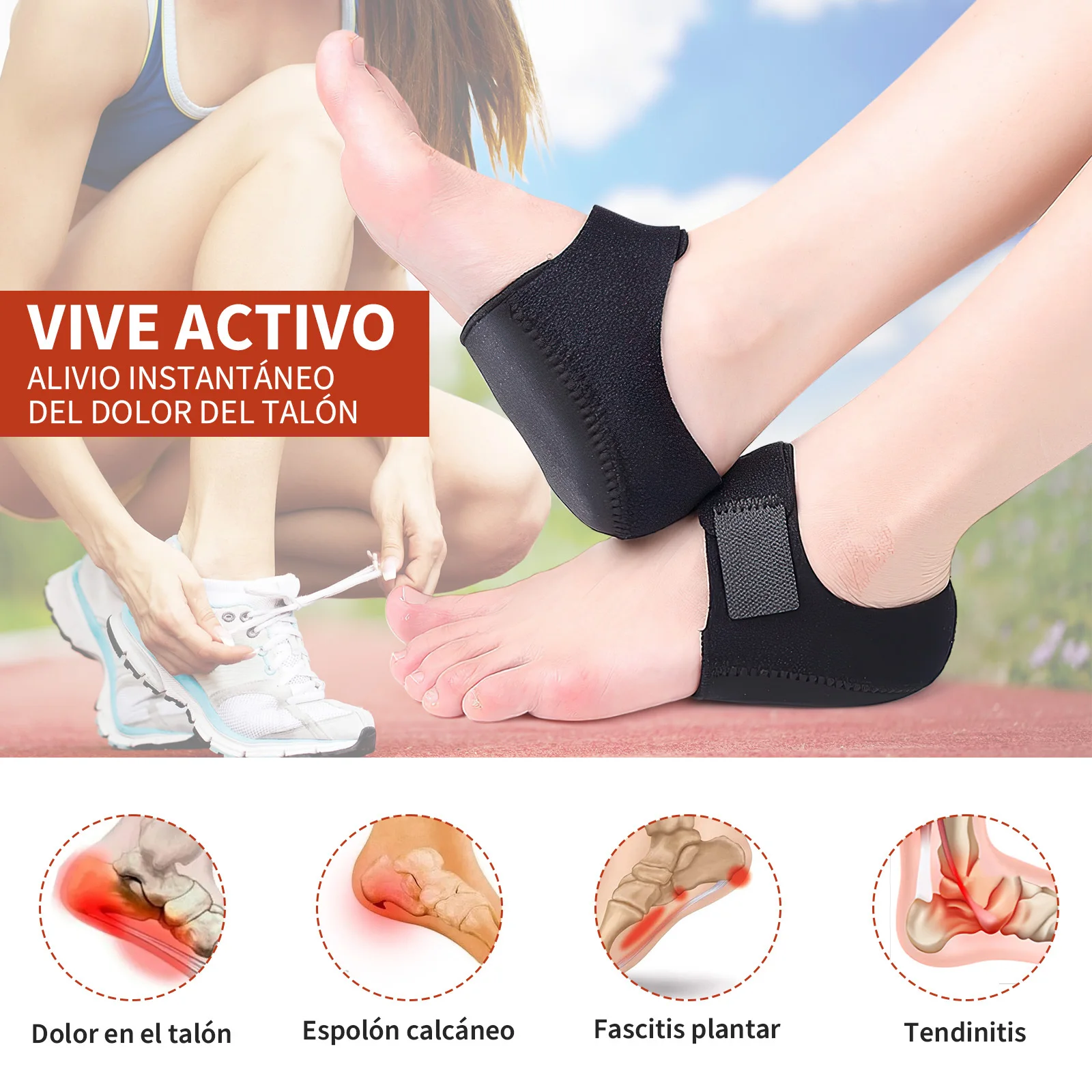 

1 Pair Covers Anti-Slip Sock Multi-Use Heel Cushion Supple Washable Reusable Durable Shock Absorbing Heel Protector For Foot