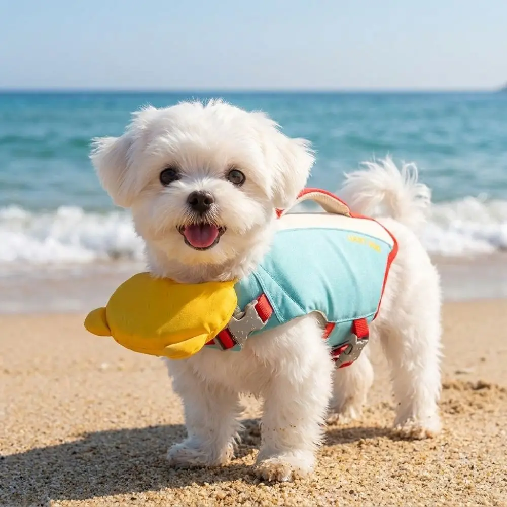 Strong Buoyancy Dog Life Jacket Waterproof Breathable Pet Life Vest Adjustable Thick Sponge Pad Dog Life Preserver Swimming view 4