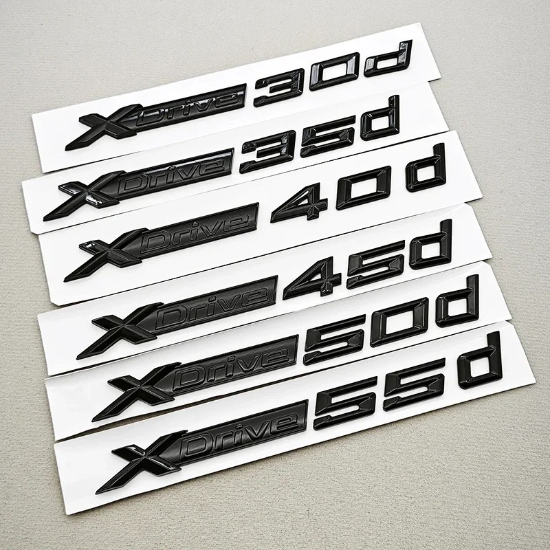 Car 3D ABS Black Logo XDrive 30d 35d 40d 45d 50d 55d Emblem  Trunk Fender Side Badge StickerFor BMW X3 X5 X6 X7 F25 F15 G01 G05