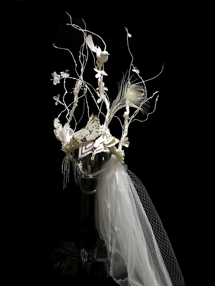 Halloween Cosplay Elf Queen Branch Headdress Catwalk Show Fairy Butterfly Props Headpiece Handmade Accessories
