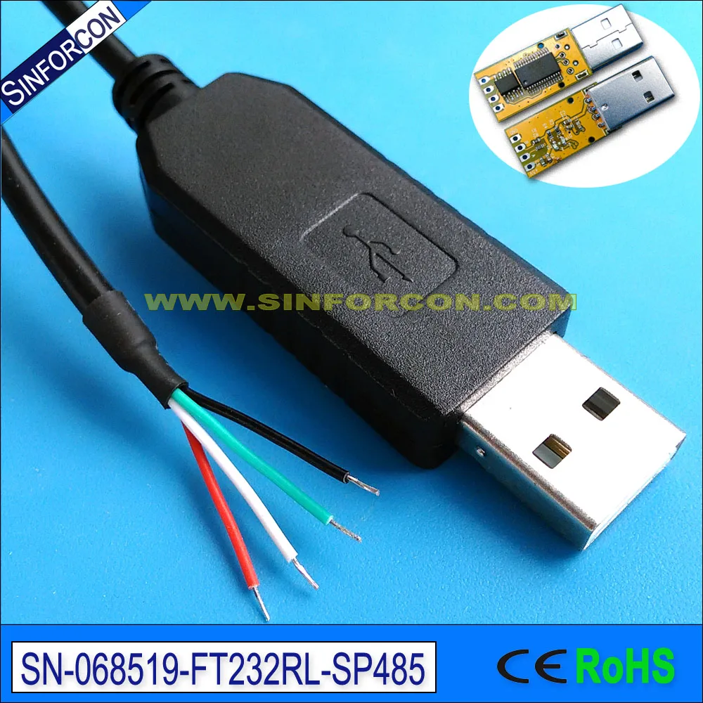 FTDI FT232R USB RS485 WE 1800 Serial Adapter Cable for PLC BMS Servo Drive Program to PC Config PC Interface Cable DIY Kits