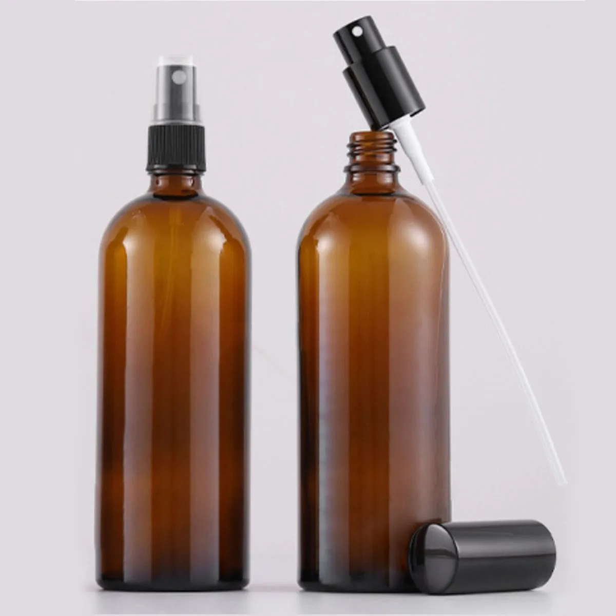 2X 200ML Refillable Glass Bottle with Dropper / Sprayer Atomizer for Essential Perfume Oils Aromatherapy Orifice Reducer Drop