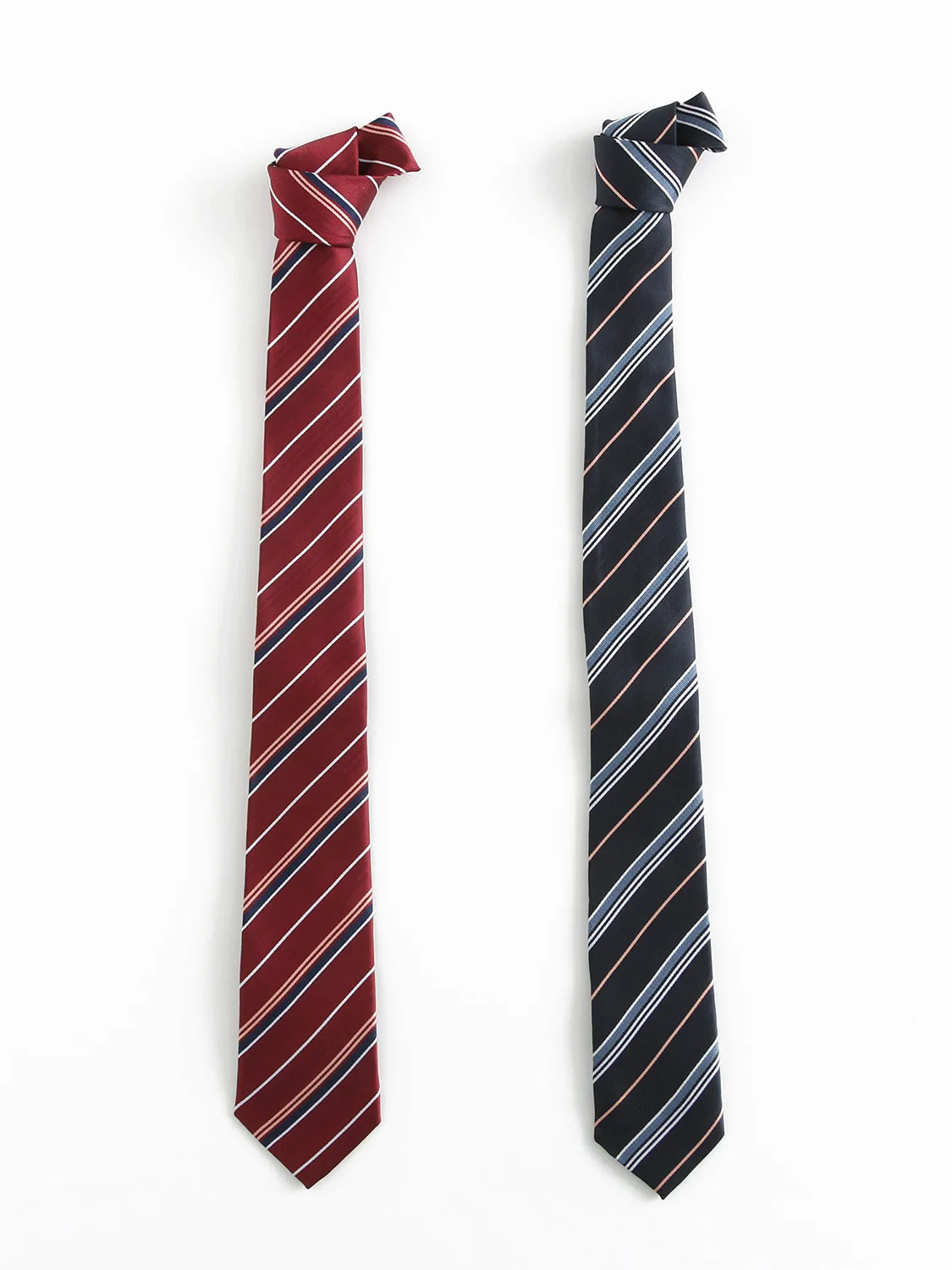 

Handmadedkjk Uniform Original Red Striped Shirt Suit Accessory Versatile Fashionable Casual Style Arrowhead Tie Spring 2025