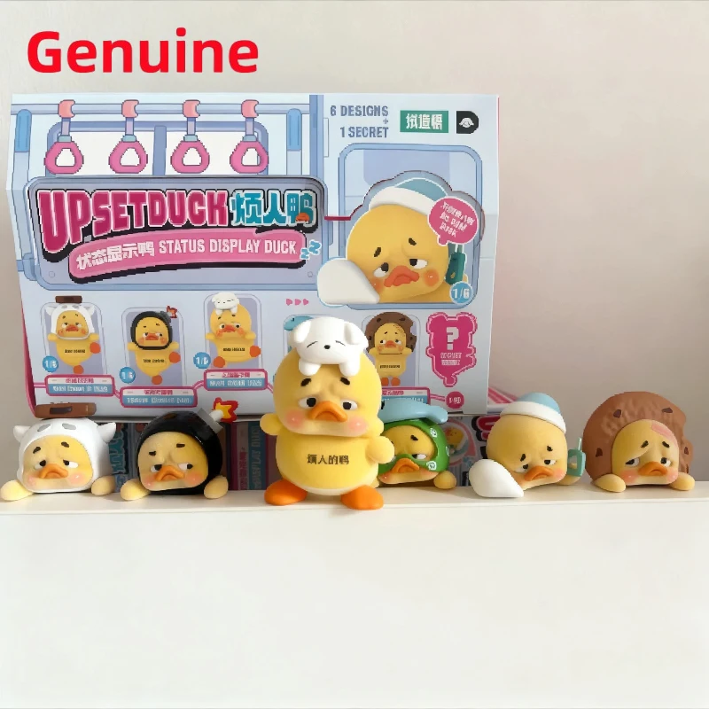 

New Original Upsetduck Status Display Duck Papa Series Mini Blind Box Anime Phone Stickers Decor Mystery Box cute Gift For Girl