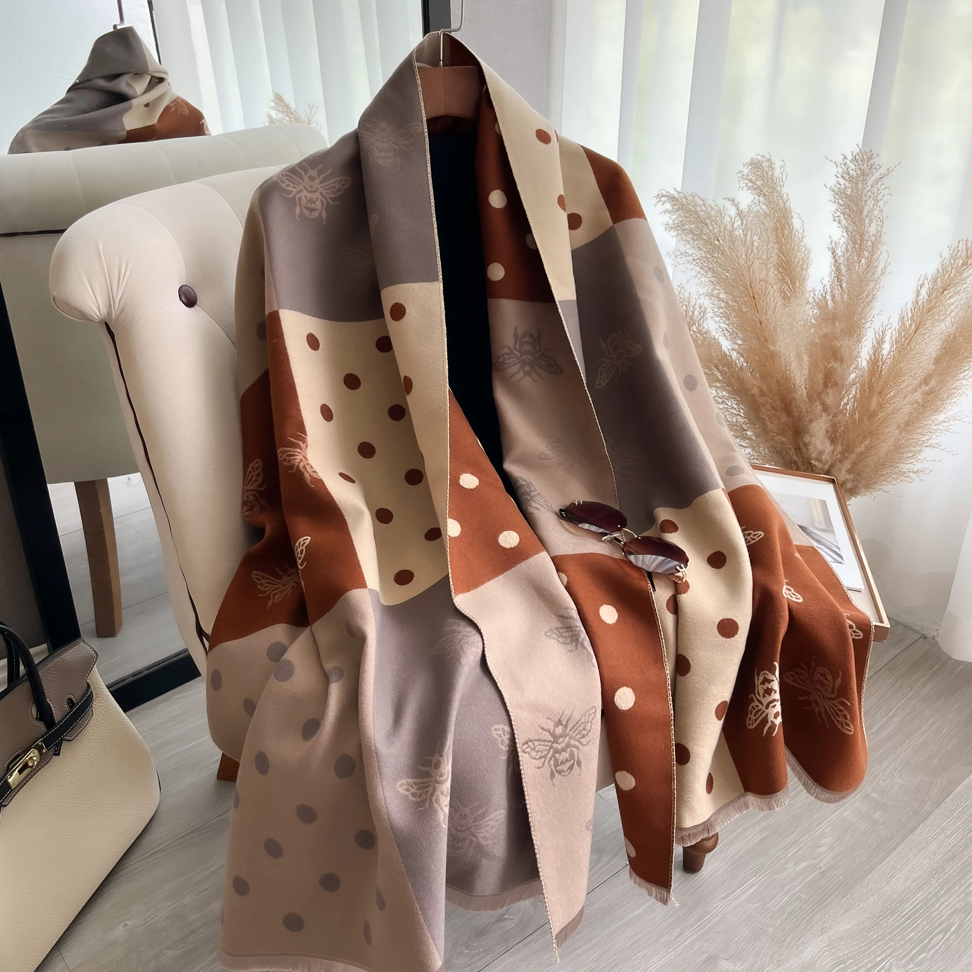 Cashmere Scarf for Women Thick Warm Winter Blanket Brand Female Luxury Quality Shawl Wrap Bufanda 2024 Poncho Echarpe Pashmina