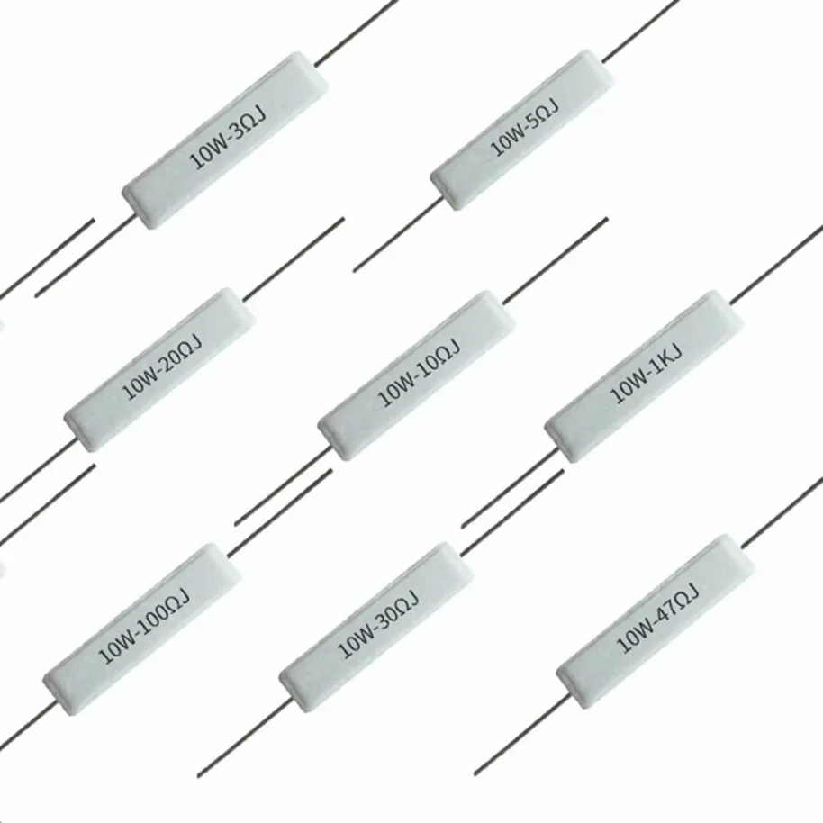 5pcs Cement Resistor RX27 SQP 10W 10 Watt 0.1 0.5 1 2 2.2 3 3.3 4.7 5 5.6 6.8 8 10 15 20 22 30 33 47 51 100 1K 2K 10K RJ Ohm