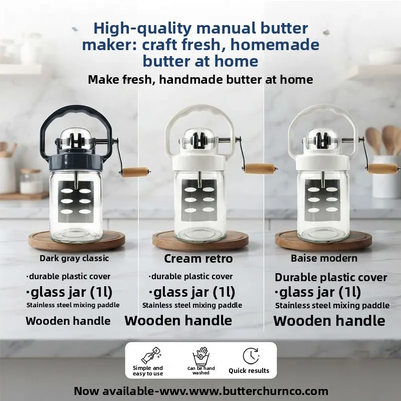Factory direct sales 1000ml high-value new butter mixer labor-saving kitchen utensils spot transparent glass jar