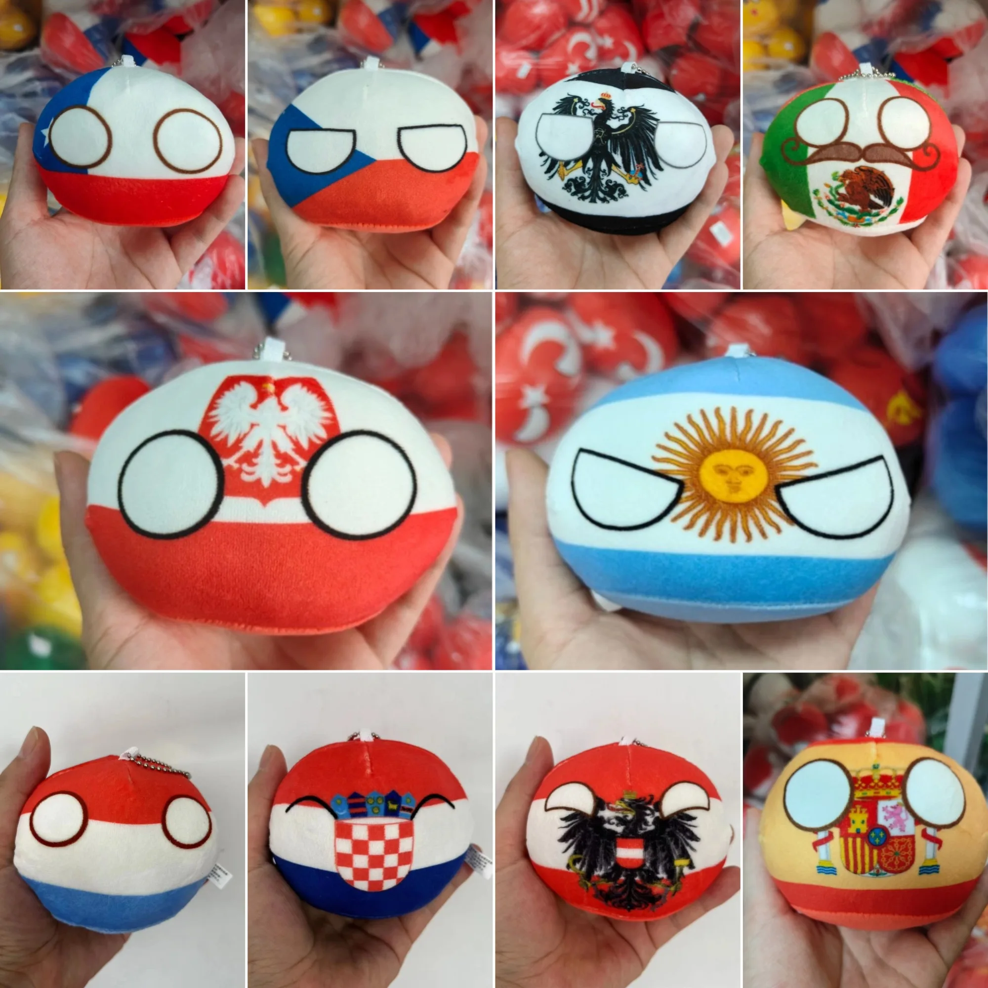 

10cm Country Ball Argentine Mexico Plush Toys Polandball Pendant Country Balls Republic Poland Stuffed Doll Gifts for Kids