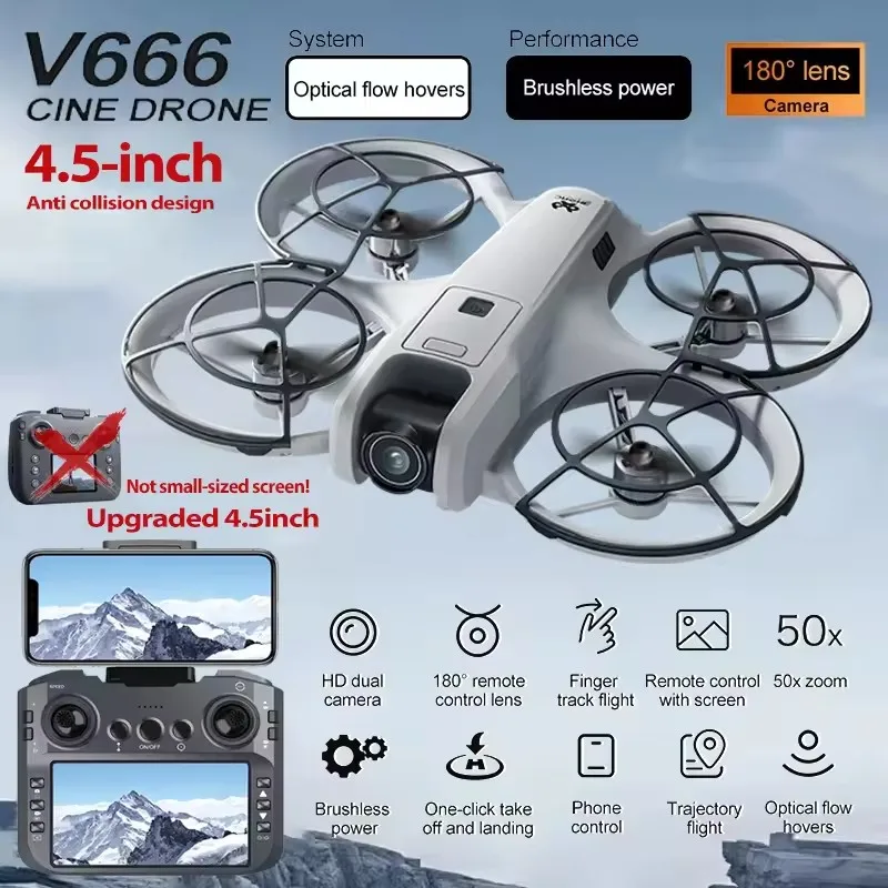 For Xiaomi V666 MINI Drone Professional WIFI 5G Drone Obstacle Avoidance Brushless Altitude Headless Mode RC Quadcopter FPV Toys