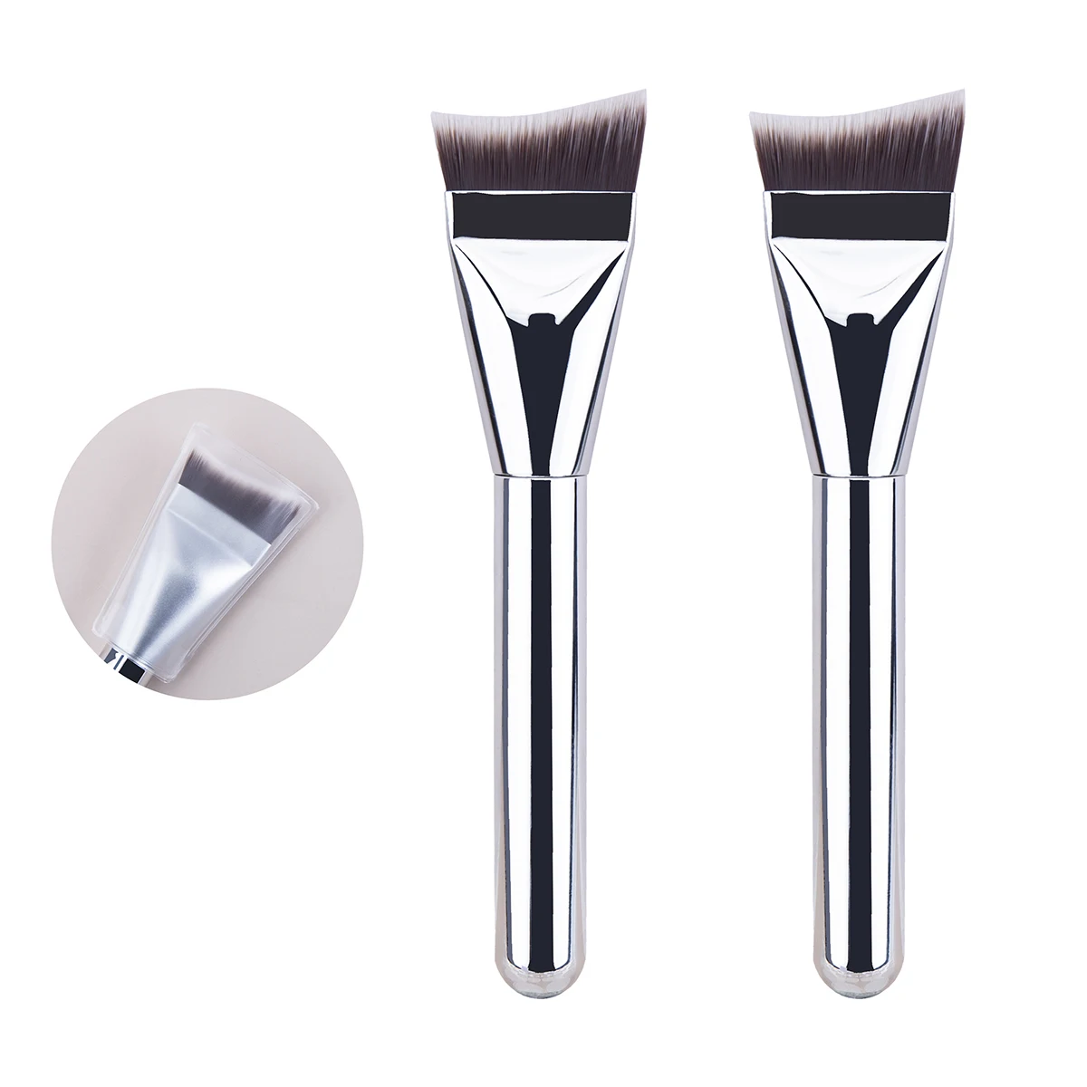 แปรงแต่งหน้ารองพื้น แปรงแต่งหน้ารองพื้นแบบครีมสำหรับมืออาชีพ แปรงแต่งหน้ารองพื้นแบบแบน เครื่องมือแต่งหน้ารองพื้นแบบครีม