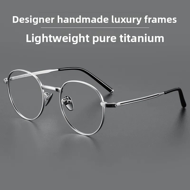 CLLOIO Fashion Prescription Optical Pure Titanium Glasses Men Women Gold Thread Reading Glasses Anti Blue Light Myopia Glasses